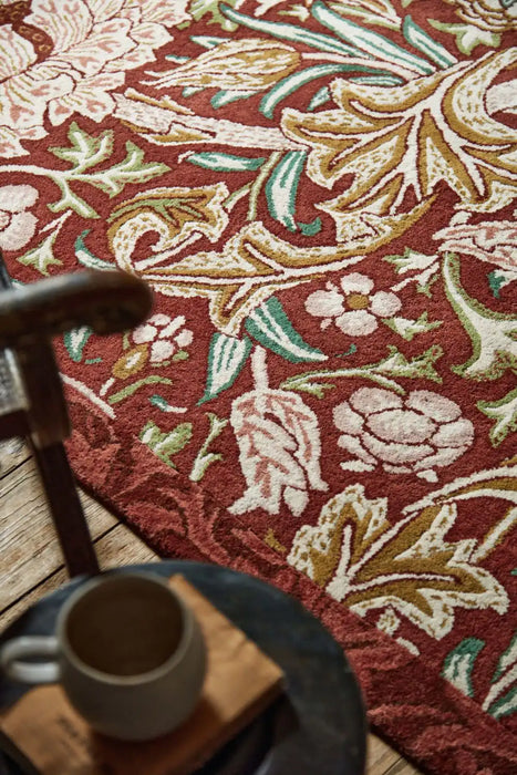 Morris & Co morris and co trent red house 127503 Red Living Room Wool Rug.