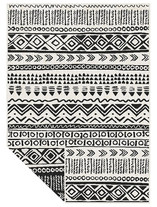 Likewise Matting duo weave indoor outdoor tribal black Grey, Black Outdoor  Flat Weave Rug.