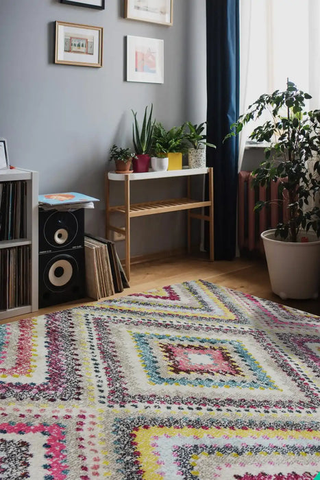 Homemaker villa tribal Multicoloured Living Room Geometric Rug.