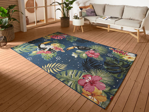 Hanse Home flair tropical dream blue Blue, Multicoloured Living Room Floral Rug.