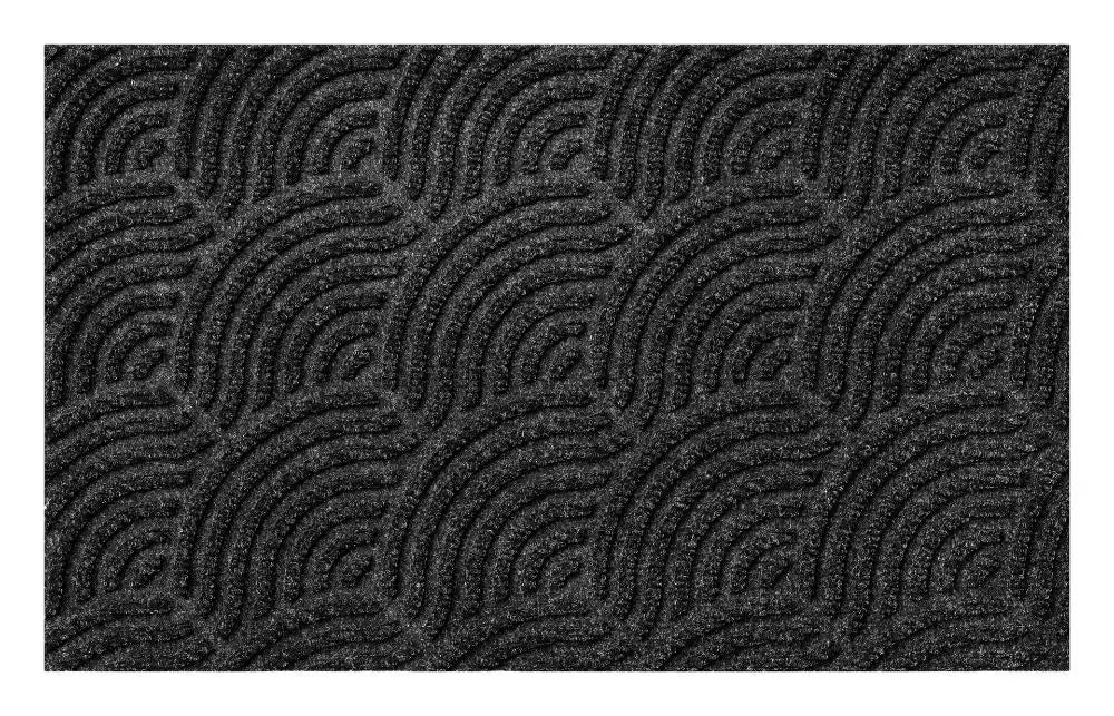 Turtle Mat dune sculpted scraper waves dark grey Grey Outdoor  Geometric Rug.