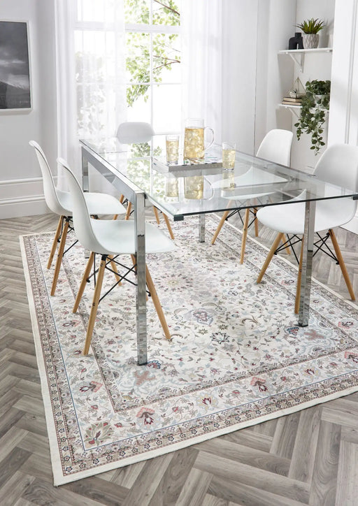 Origins washable soho windsor natural Ivory Living Room Geometric Rug.