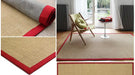 Asiatic sisal linen red Red Living Room Natural Fibre Rug.