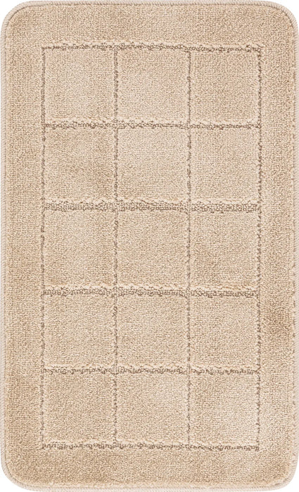 NOELLE Piece Machine Washable Non-Slip Beige Bathroom Rug Set Beige