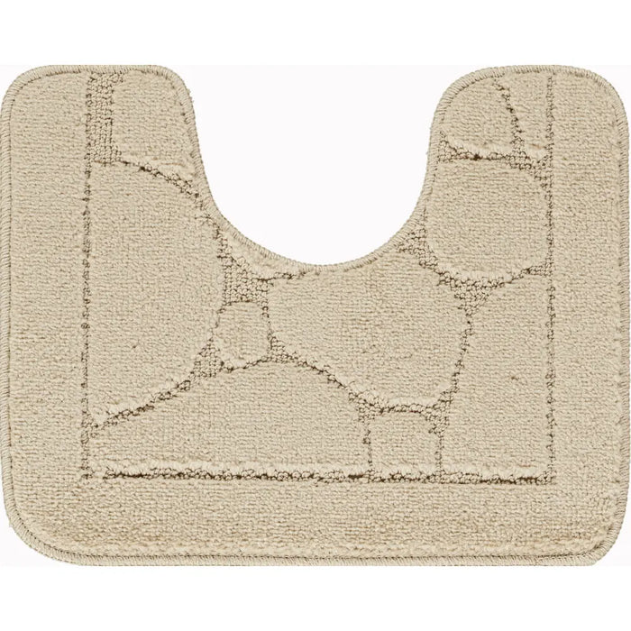 OLIVE Piece Machine Washable Non-Slip Light Beige Bathroom Rug Set Beige