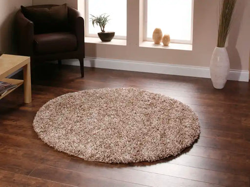 Think Rugs vista plain 3547 beige Beige Living Room Shaggy Rug.
