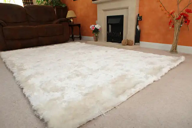 Asiatic whisper ivory Ivory Living Room Shaggy Rug.