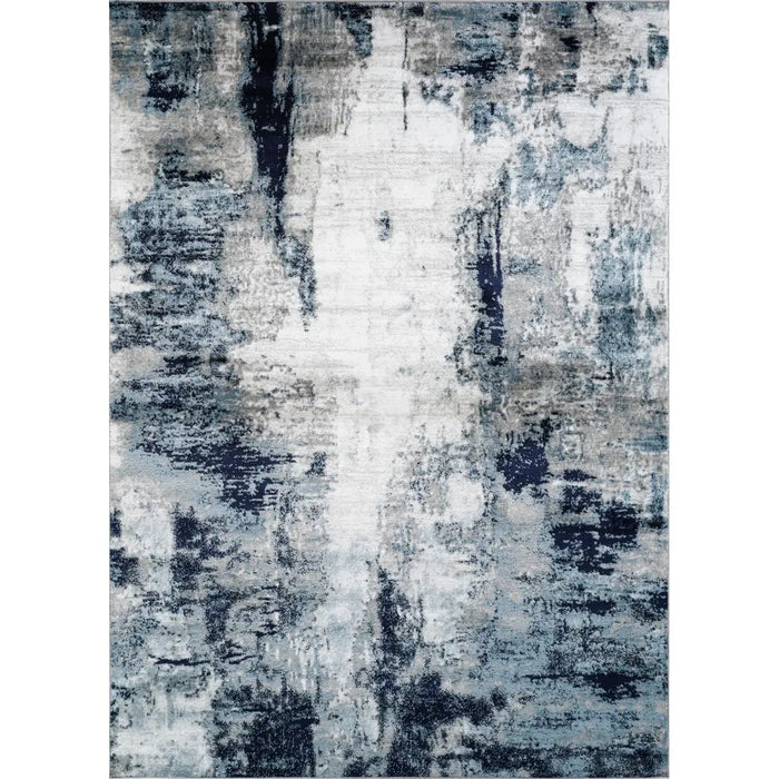 GIULIA Abstract Modern Marble Aqua/Navy Rug