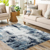 GIULIA Abstract Modern Marble Aqua/Navy Rug